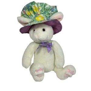Gund Easter Pals Plush Stuffed Animal White Rabbit with Easter Bonnet
